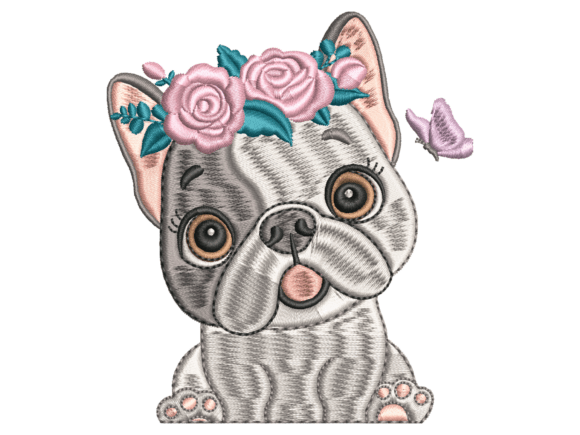 Cute Floral Bulldog Embroidery: A Designer’s Review for Handmade Gifting