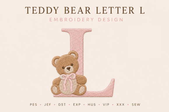 Cute Teddy Bear Letter L Embroidery Design Review