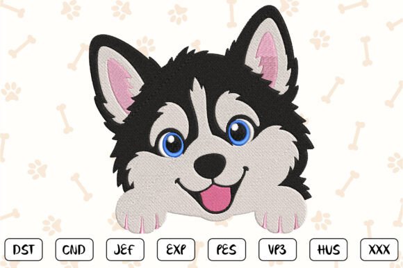 Siberian Husky Embroidery Design: A Seasonal Charm for Holiday Crafts