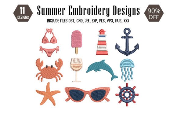 Summer Embroidery Design: A Beach-Inspired Seasonal Gem