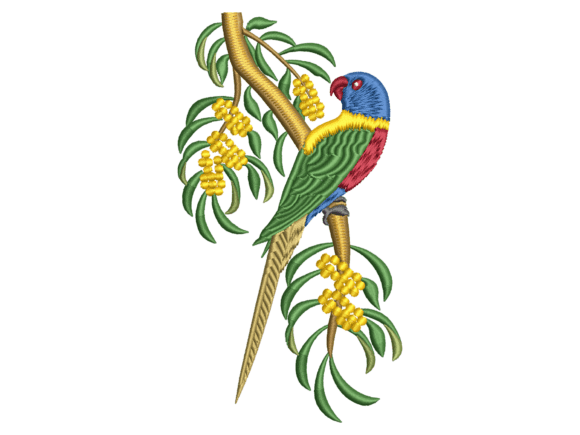 Tropical Parrot Embroidery Design